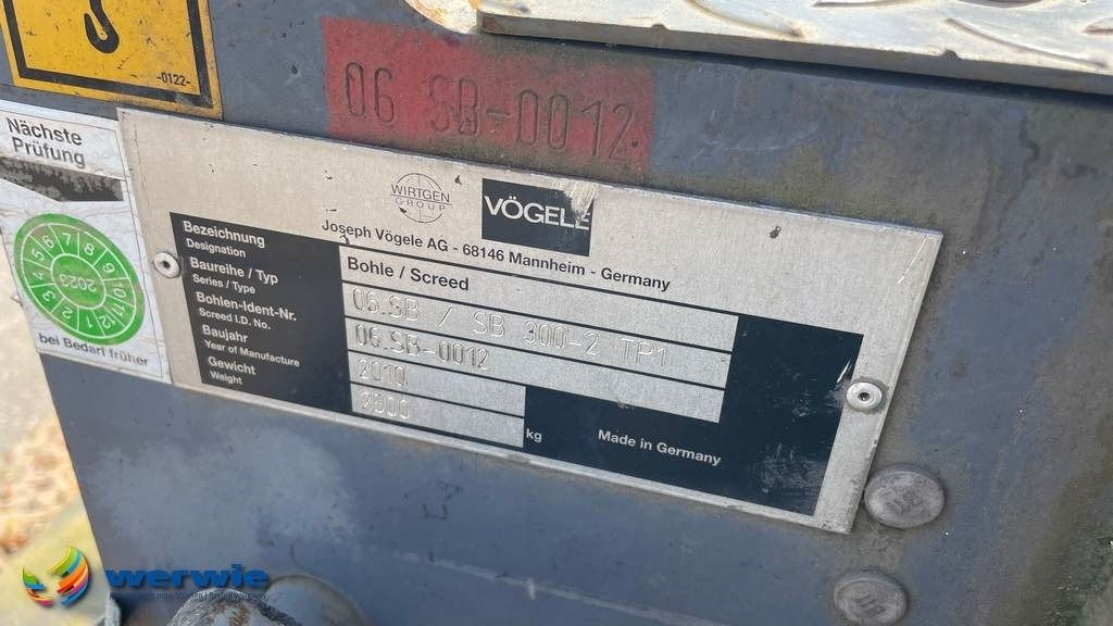 Pavimentadora de asfalto Vögele SB 300-2 TP1 13,00 m fixed screed: foto 11 Pavimentadora de asfalto Vögele SB 300-2 TP1 13,00 m fixed screed: foto 11