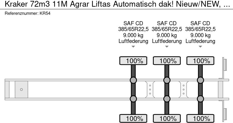 Semirremolque piso movil nuevo kraker 72m3 11M Agrar Liftas Automatisch dak! Nieuw/NEW, DIRECT: foto 8